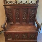 Neo-Gothic chest bench from the late 19th century