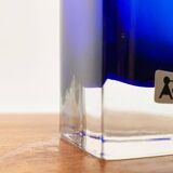 Swedish glass block vase from the mid-century by Aseda Sweden, 1960s.