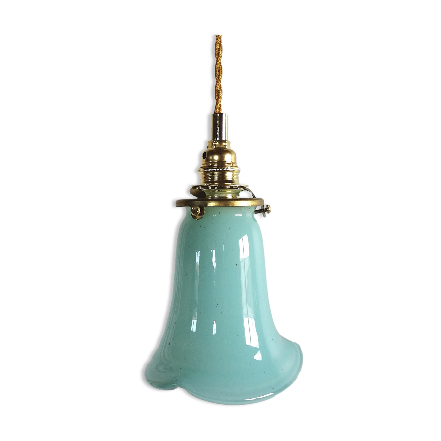 Vintage opaline suspension "light blue" vintage opaline suspension lamp