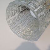 Vintage wall lamp in teak and glass relief Belgium 1970