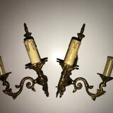Paire d'appliques en bronze style Louis XV
