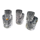 Set of 6 hand-cut crystal whisky glasses