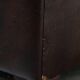 Dark brown English cowhide leather chesterfield armchair