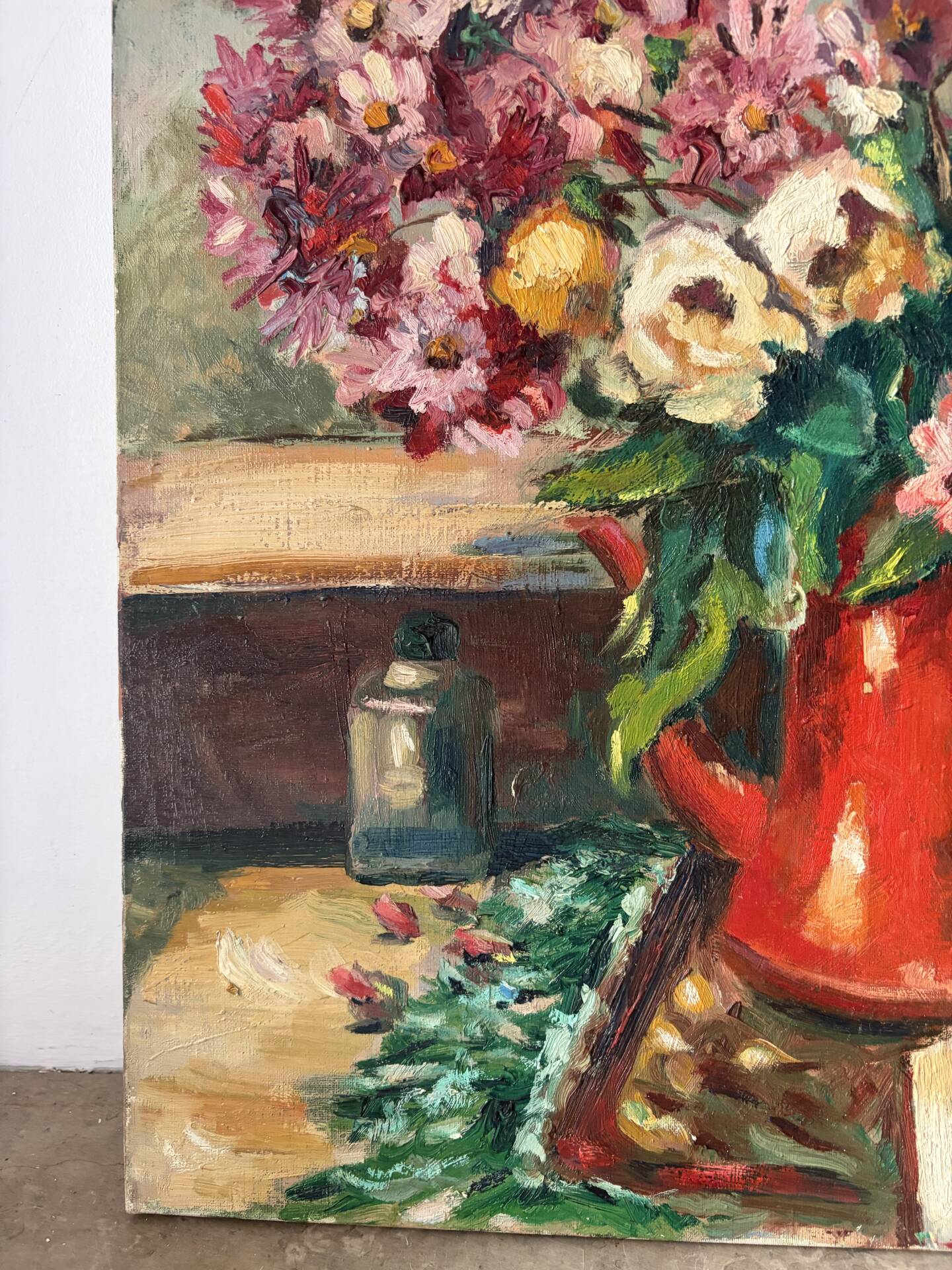 Afternoon bouquet, still life, oil on canvas signed