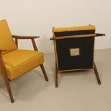 Pair of Scandinavian armchairs 1960 curved armrests. Ref Mimosa