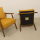 Pair of Scandinavian armchairs 1960 curved armrests. Ref Mimosa
