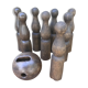Old bowling wood game, 8 squids and one ball