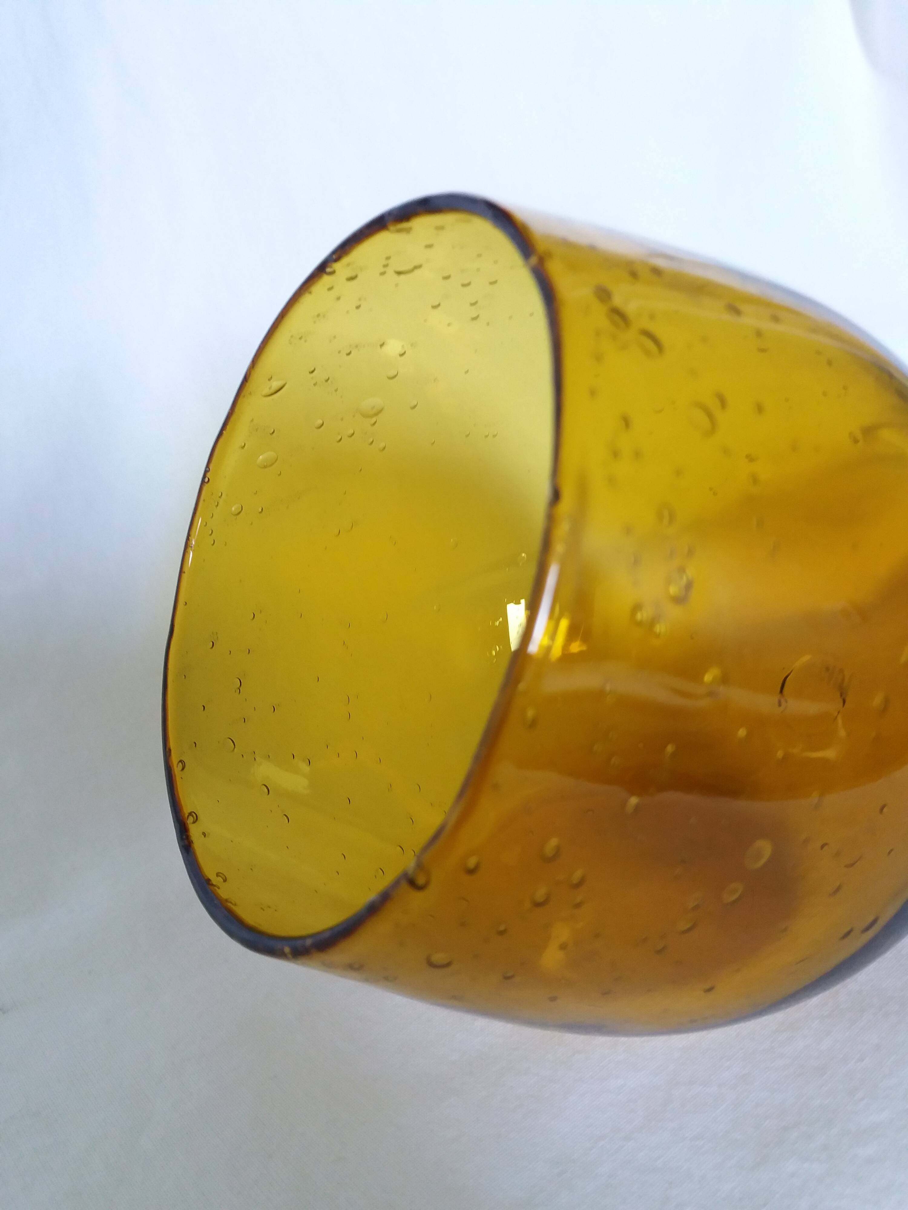 Blown bubble glass vase by Biot