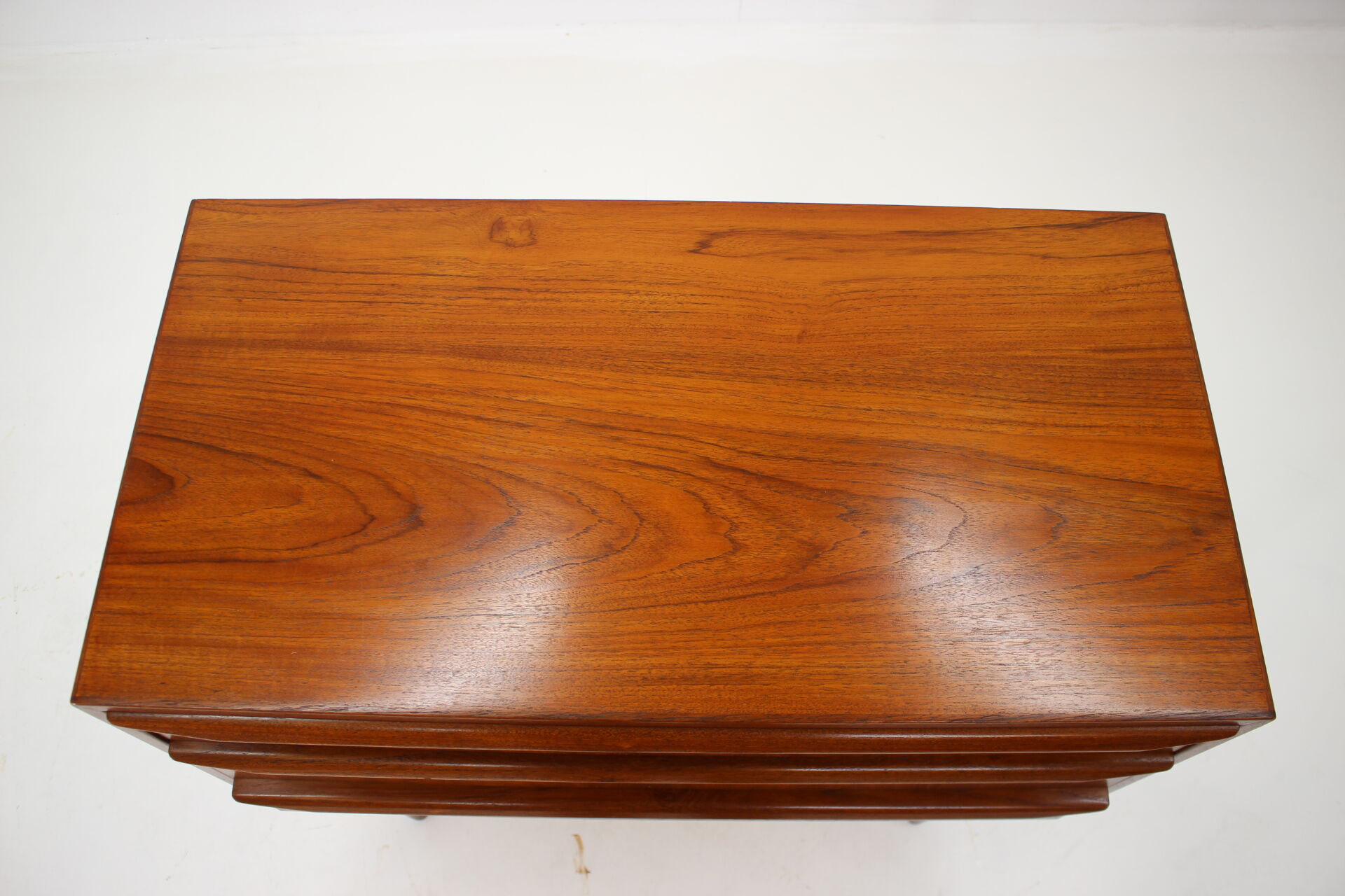 1960s teak chest of drawers with mirror, denmark