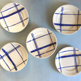 Set 4 plates and 1 pie dish Longwy model "Lucia"