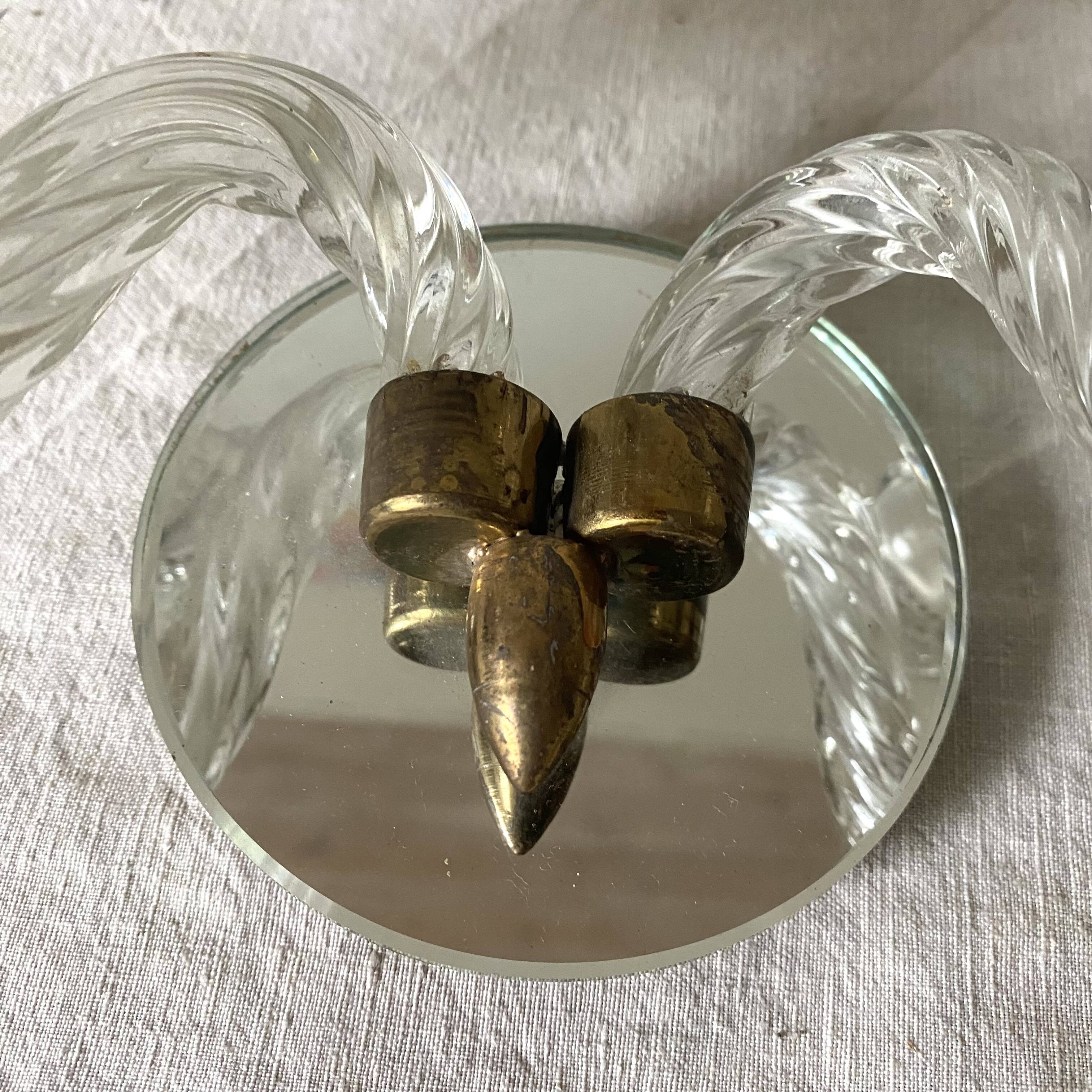 2-light murano glass and mirror wall light