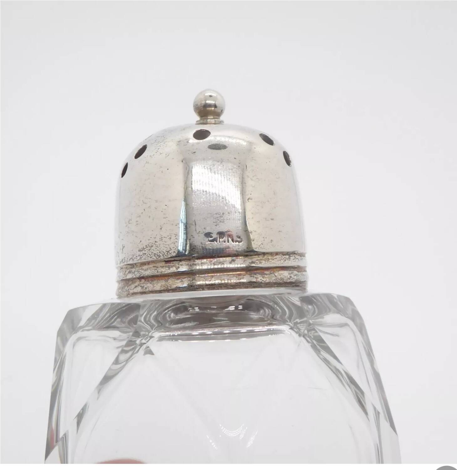 Saupoudreuse sucrier en cristal epns