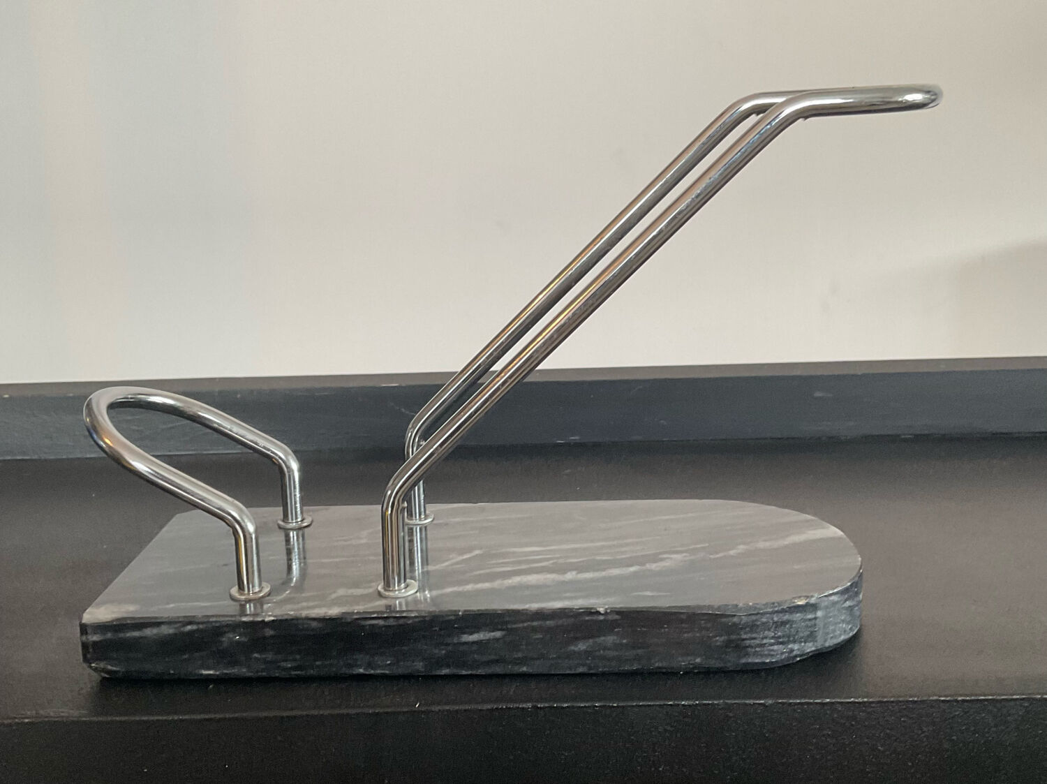 Vintage bottle holder in marble and metal