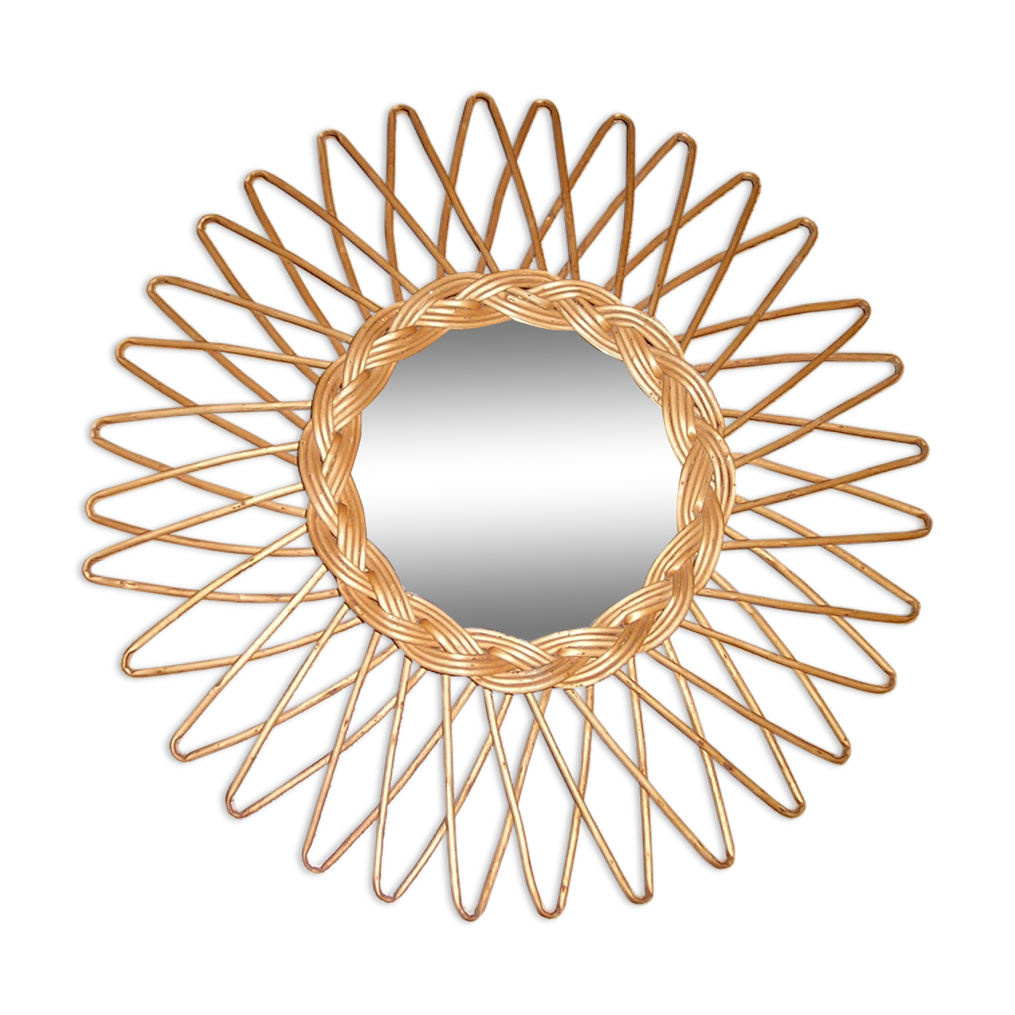 1970 wicker sun mirror