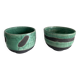 Pair of raku tea bowls, handmade ceramics