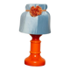 Orange and blue ceramic table lamp with velvet, Italy, 1960s