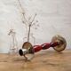 Scandinavian candlestick, wood and chrome