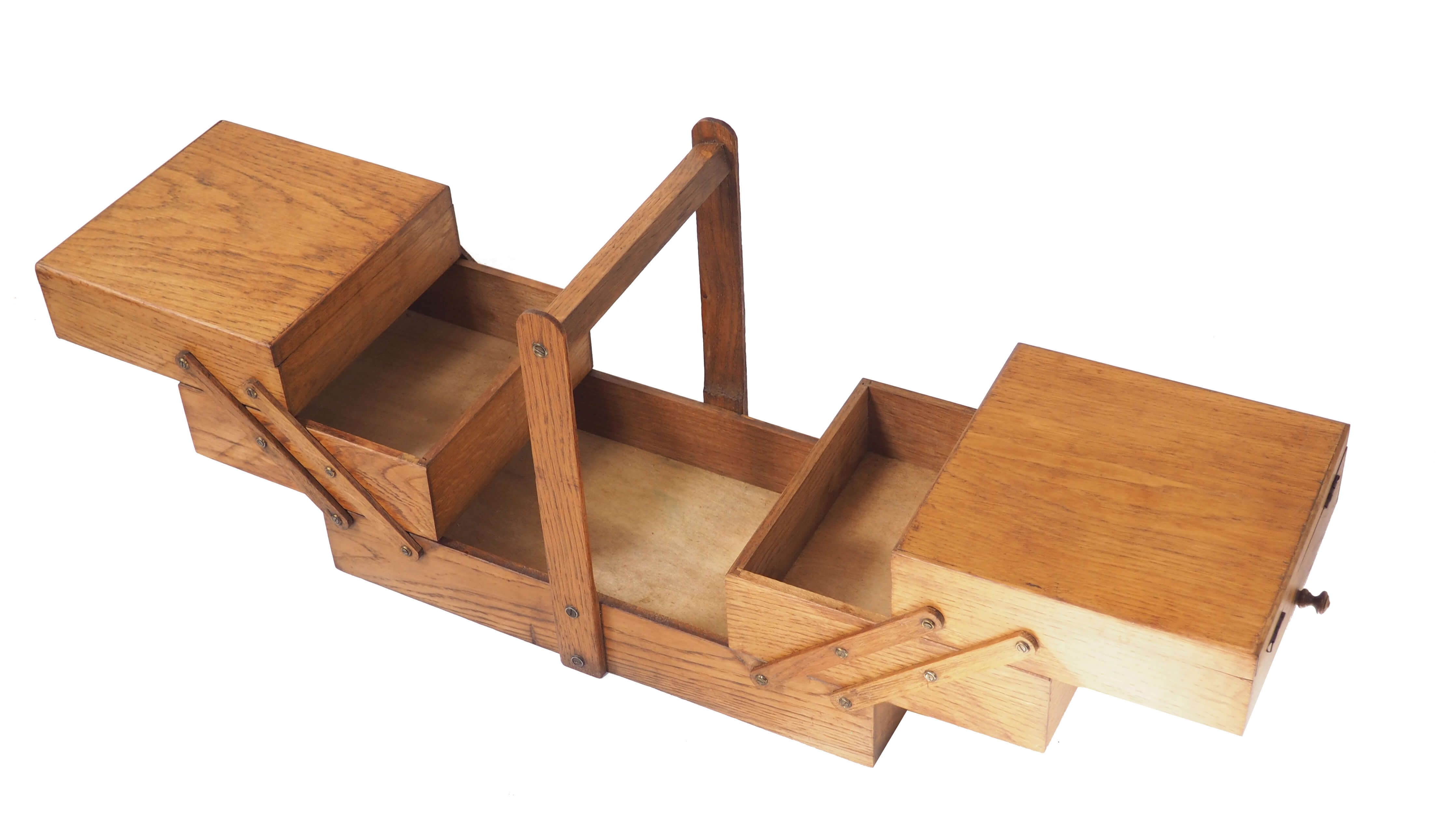 Golden oak sewing cart