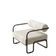 Tubular design armchair in Bauhaus style – Cream ribbed fabric