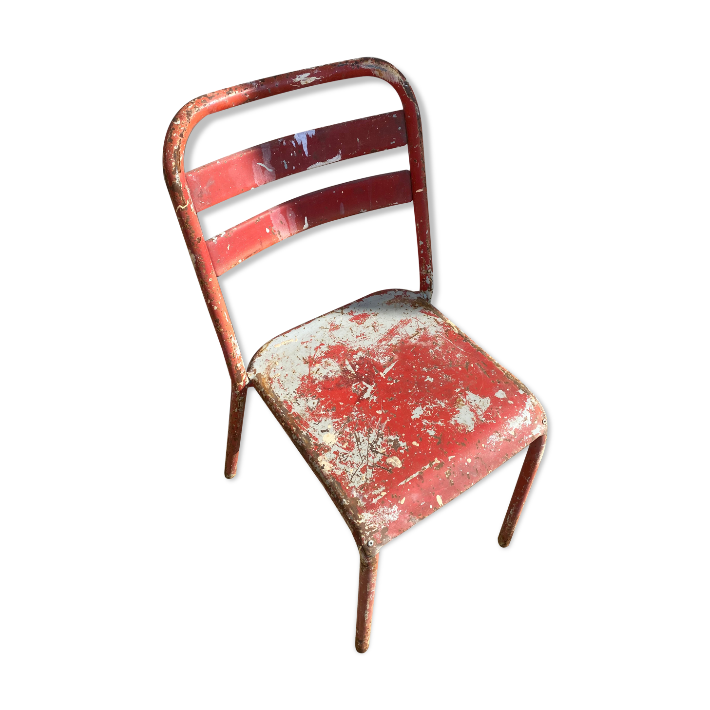 Chaise tolix rouge ancienne