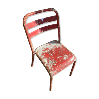 Chaise tolix rouge ancienne
