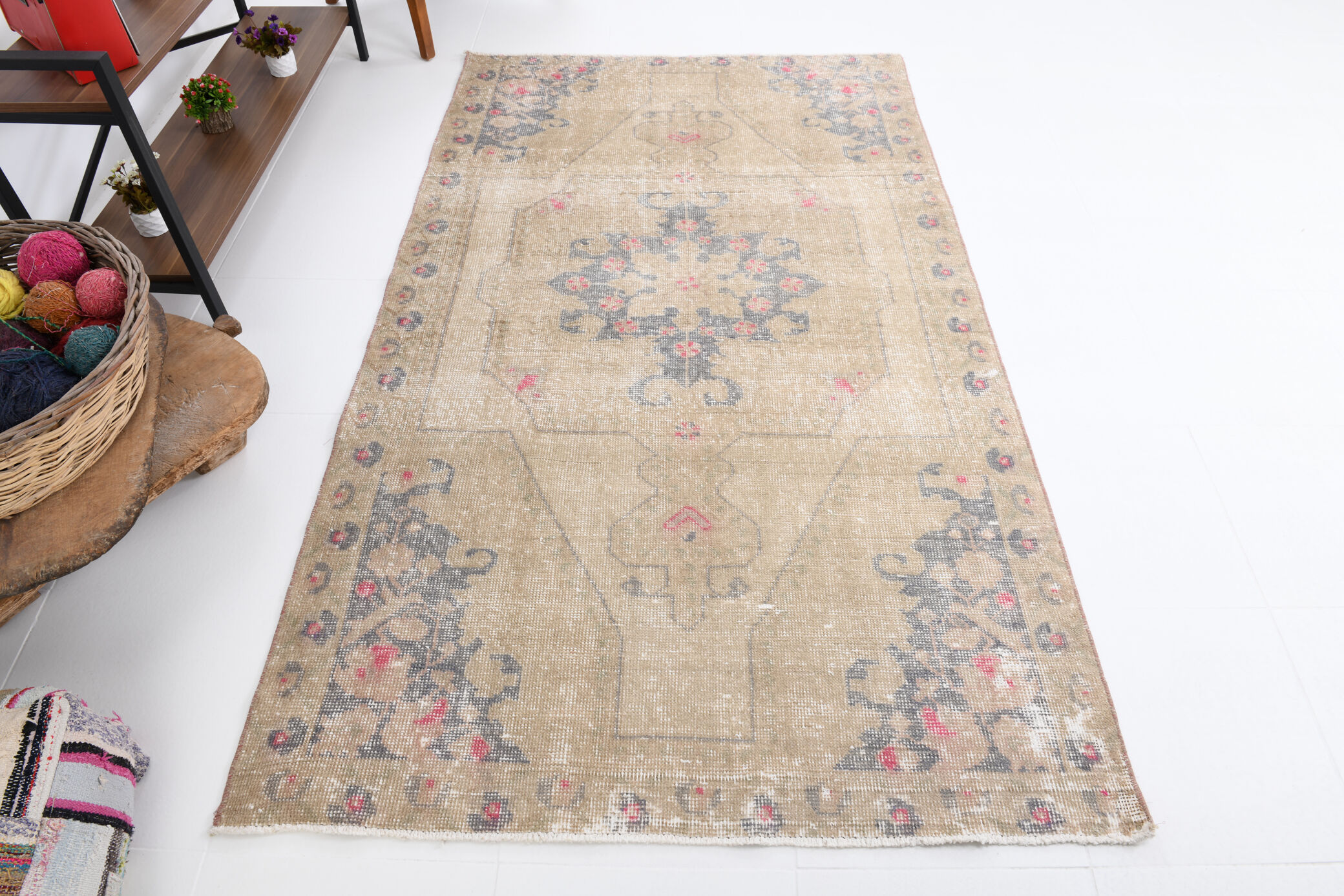 4x7 faded brown turkish rug