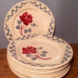 Suite of 9 dessert plates "Badonvillers"