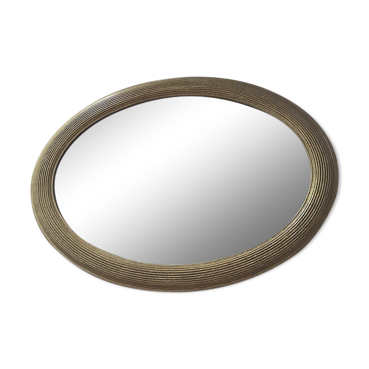 Napoleon oval mirror with 19th century cane