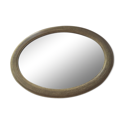 Miroir ovale Napoléon à canneaux XIXème