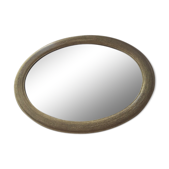 Napoleon oval mirror with 19th century cane