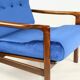 Fauteuil bleu vintage de 1970 design par Z.Baczyk