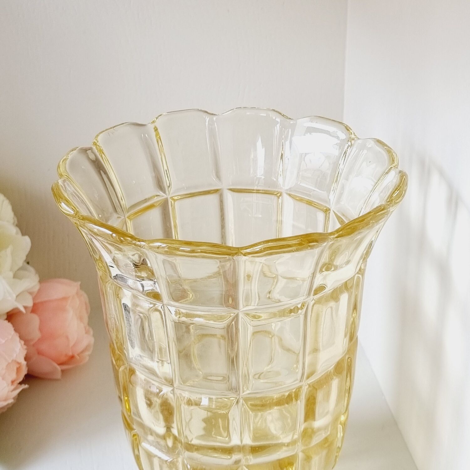 Yellow crystal vase