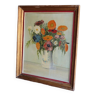 Oil on canvas old bouquet of flowers