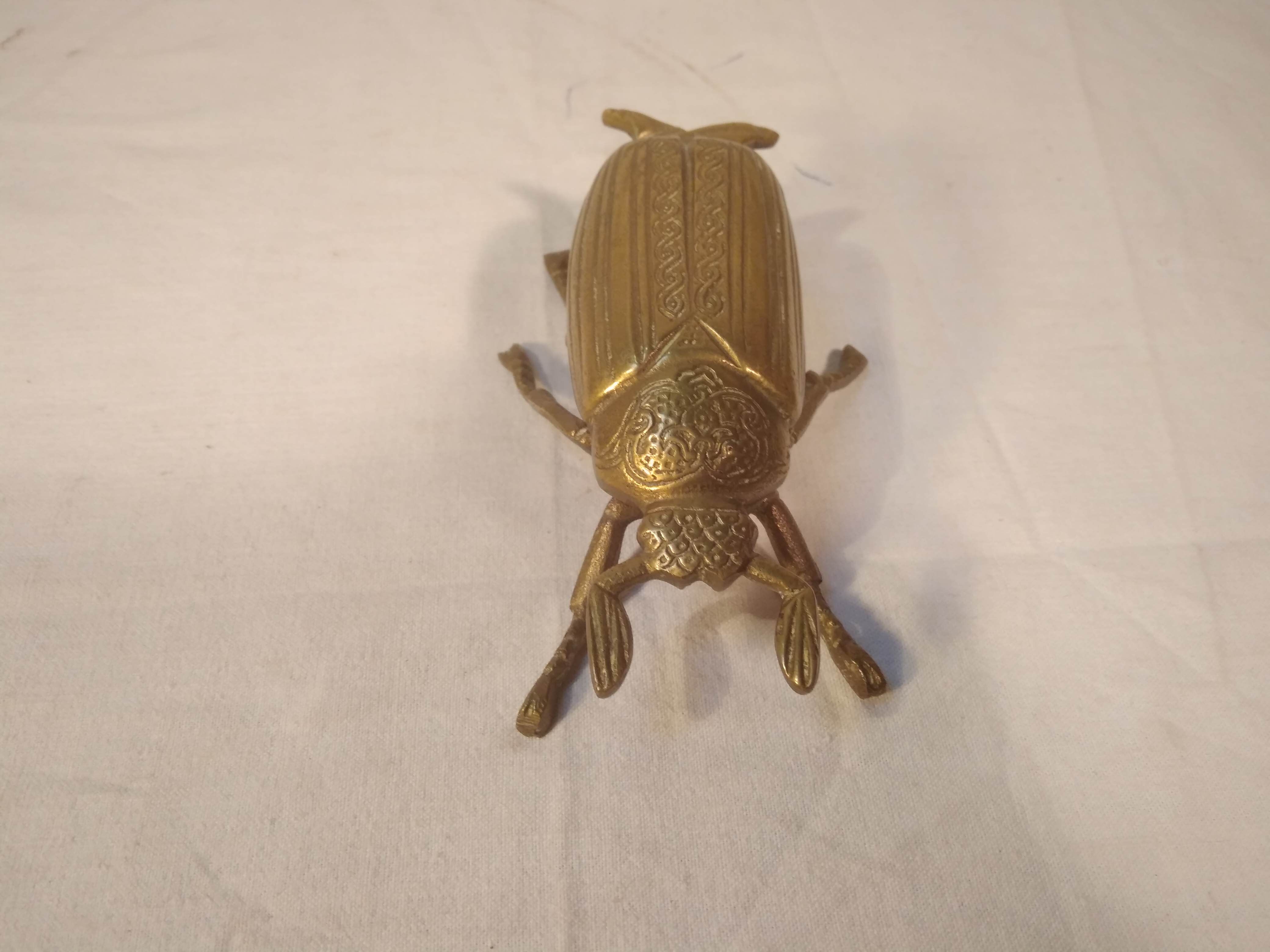 Old brass beetle - ashtray - Matchbox - 50s