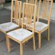 4 Scandinavian dining chairs in light birch solid wood.