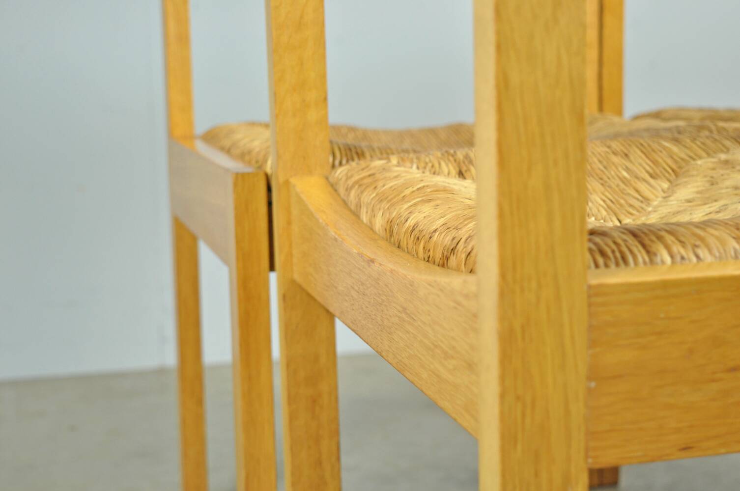 Vintage dutch design oak dining chairs, 1960s