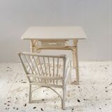 Desk and Chair in rattan.