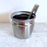 Vintage Alessi ice bucket with tongs from the Mercurio collection from the 1970s