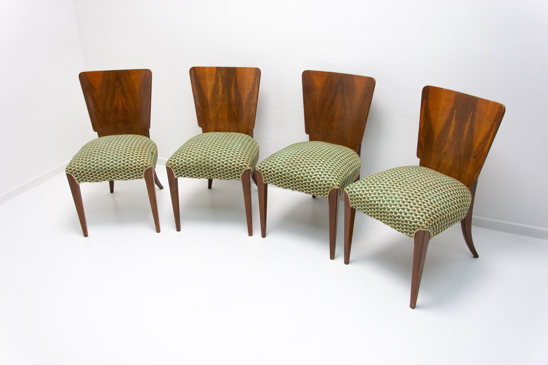 Art Deco dining chairs H-214 by Jindrich Halabala for ÚP Závody, 1950´s
