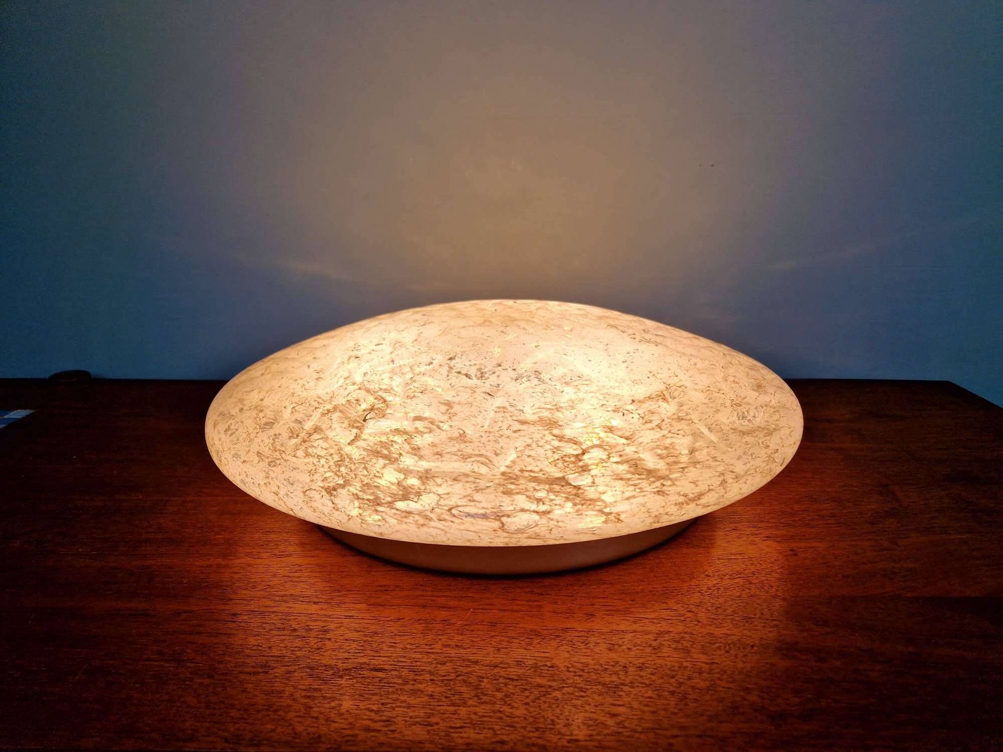 Large frosted glass ceiling light (diam 45cm), Doria, 1970