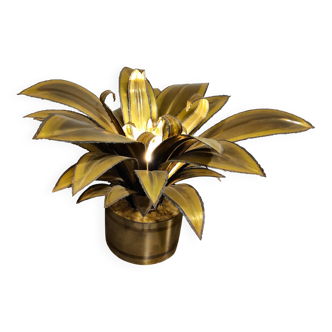 Lampe de table fleurie Maison Jansen, années 1970