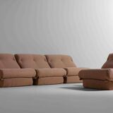 Nuvolone modular sofa in pink fabric by Rino Maturi, 1970s, 5 modules