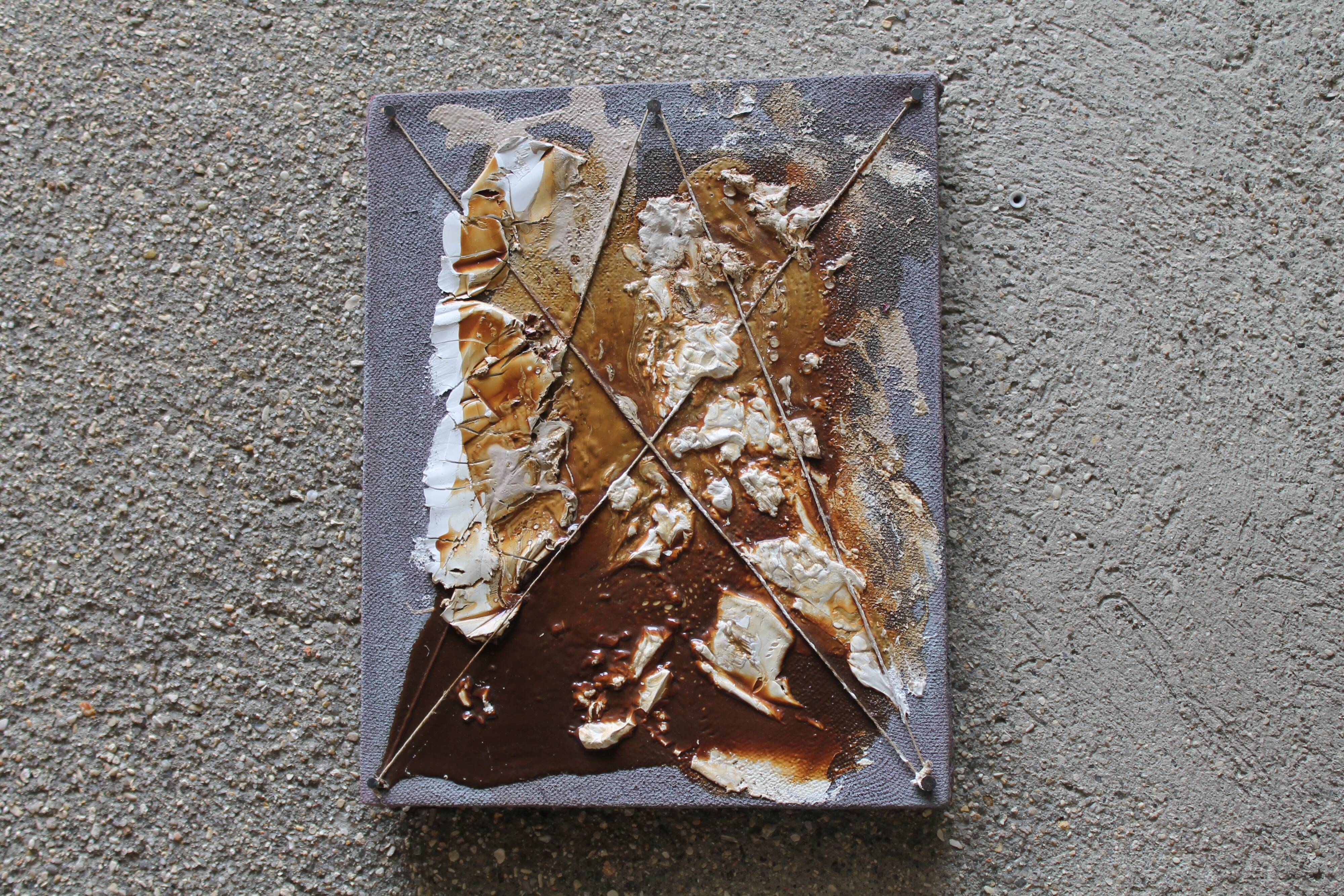 Peinture abstraite "Cordage matière"