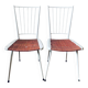 Metal and straw chairs