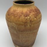Artistic Vase in Ceramic ACOLAY style Brutalist, vintage, signed Hubert GUY