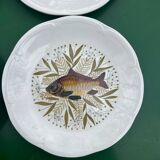 Gien - set of 5 fish plates