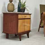 Vintage teak and marble bedside table 1960