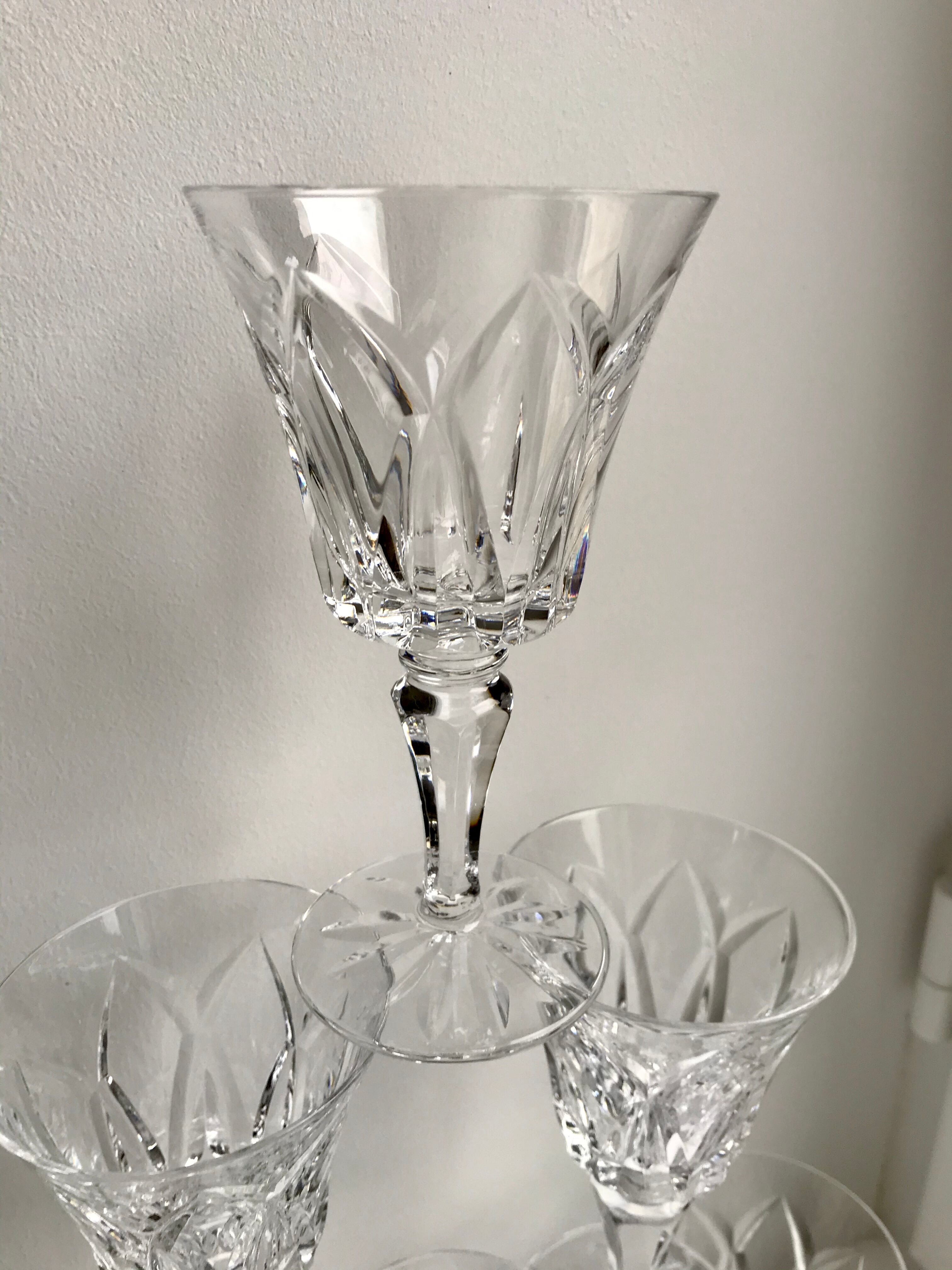 Set of 6 crystal wine glasses 50s