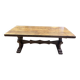 Large solid wood monastery table – trestle base