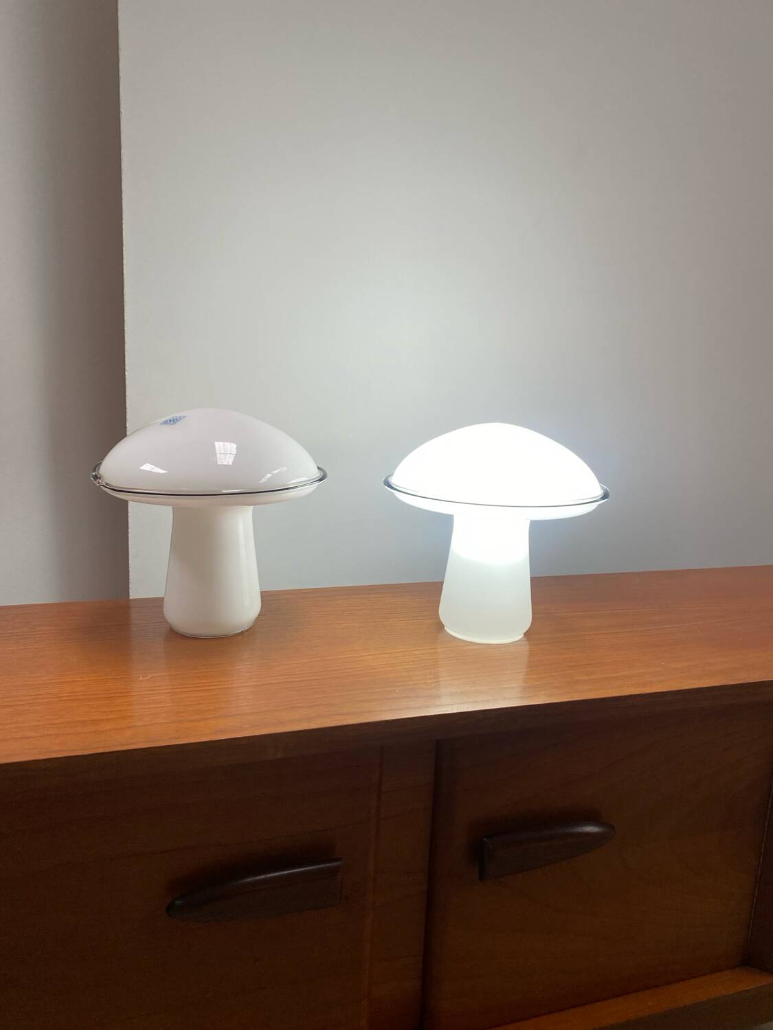 Murano glass mushroom lamps
